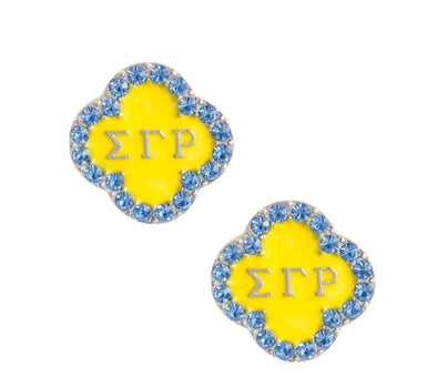 Sorority Inspired - Blue and Gold Studs