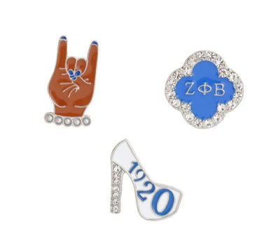 Sorority Inspired - Blue & White 3 Piece Pins