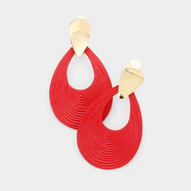 Colored Teardrop Clip-On Earrings