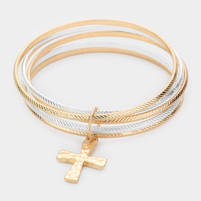 Cross Charm Metal Bracelets