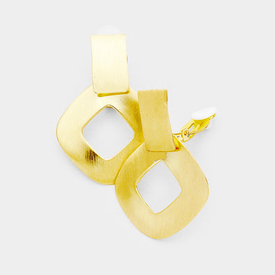 Cut Out Square Clip-On Earrings