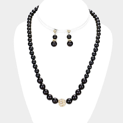 Pearl & Ball Strand Necklace Set